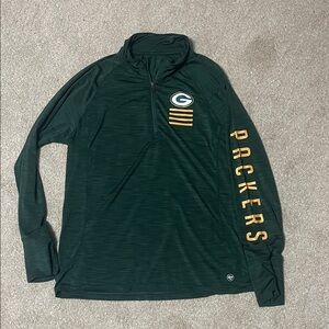 Green Bay Packers Quarter-Zip Pullover- ladies large- feminine fit!